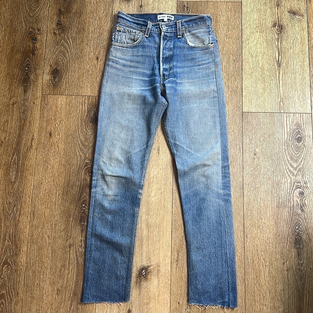 Re/Done x Leviβs High Rise Raw Hem Jeans Size 23